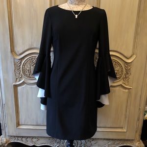 Nicole Miller Sheath Dress w/ Flutter Sleeves